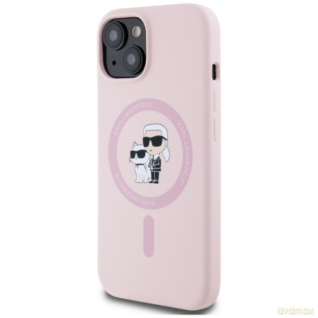 Karl Lagerfeld Nakładka HC MagSafe Silicone KC Body Ring do iPhone 15 Plus Różowa