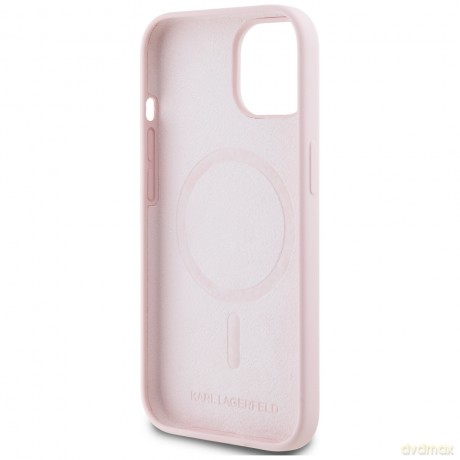 Karl Lagerfeld Nakładka HC MagSafe Silicone KC Body Ring do iPhone 15 Plus Różowa