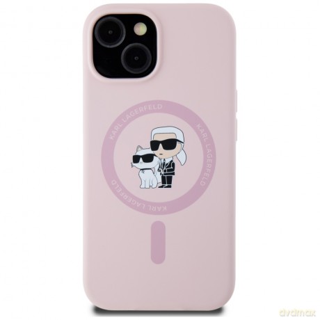Karl Lagerfeld Nakładka HC MagSafe Silicone KC Body Ring do iPhone 15 Różowa