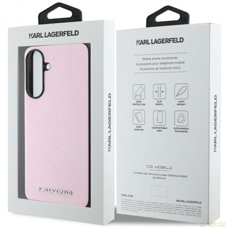 Karl Lagerfeld Nakładka HC Saffiano Metal Logo do Samsung Galaxy A56 Różowa