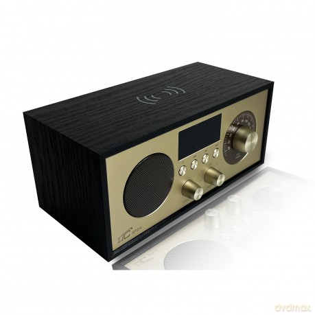 LTC przenośne radio BRDA, Bluetooth, FM, USB, 2200mAh, 10W ładowanie indukcyjne, czarno-złote