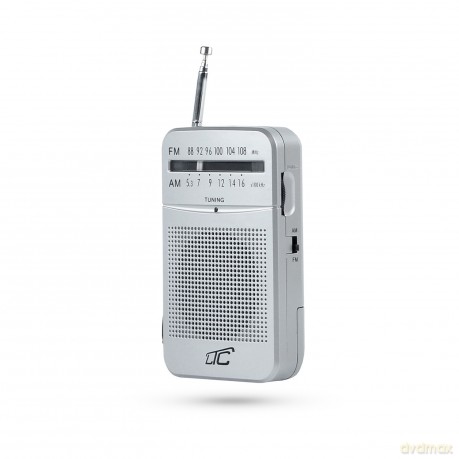 LTC przenośne radio kieszonkowe LEGA, AM/FM, mini jack, srebrne