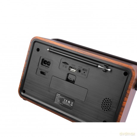 LTC przenośne radio retro RABA, pilot, Bluetooth, FM, USB, SD, AUX, brązowe