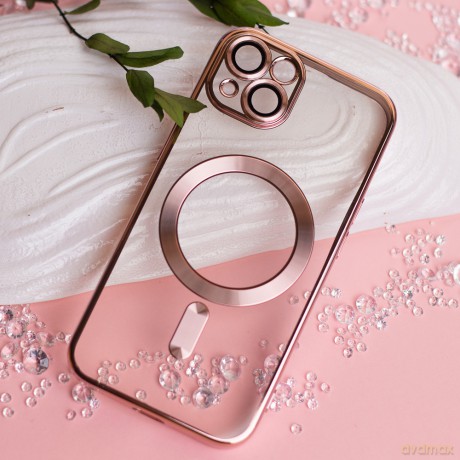 Nakładka Color Chrome Mag do iPhone 16 6,1"; różowo-złota