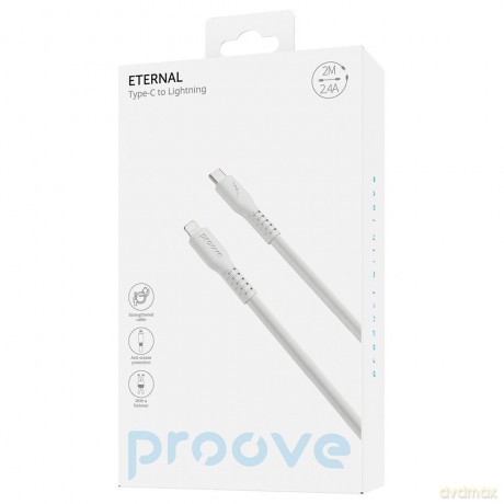 Proove kabel Eter-l USB-C - Lightning 2m 3A biały