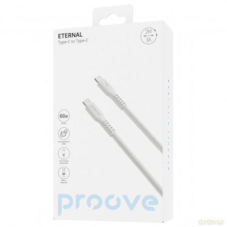 Proove kabel Eter-l USB-C - USB-C 2m 3A biały