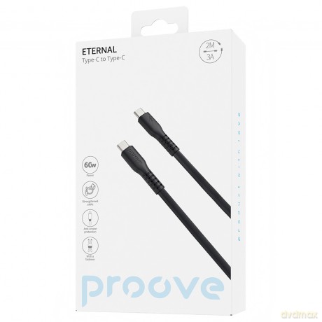 Proove kabel Eter-l USB-C - USB-C 2m 3A czarny