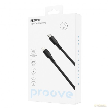 Proove kabel Rebirth USB-C - Lightning 1m 27W czarny