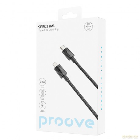 Proove kabel Spectral USB-C - Lightning 1m 3A czarny