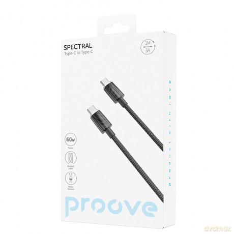 Proove kabel Spectral USB-C - USB-C 1m 3A czarny