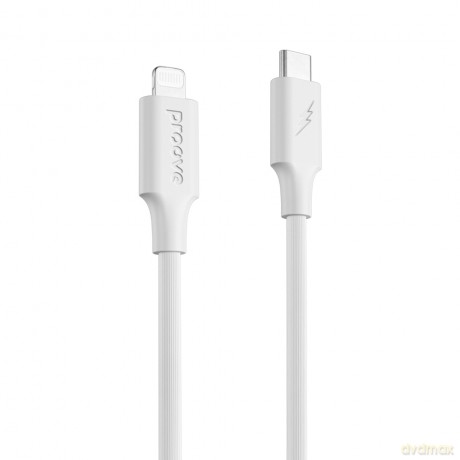 Proove kabel Striped Silicone USB-C - Lightning 1m 3A biały