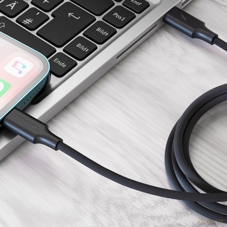 Proove kabel Striped Silicone USB-C - Lightning 1m 3A czarny
