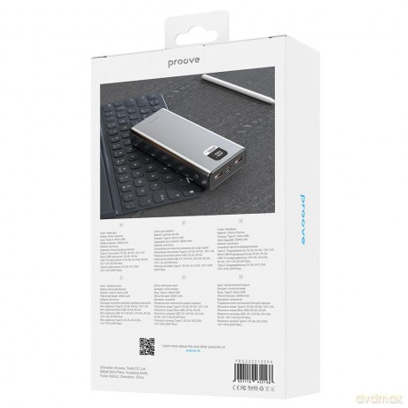 Proove power bank Guardian 22.5W 20000mAh metaliczny szary