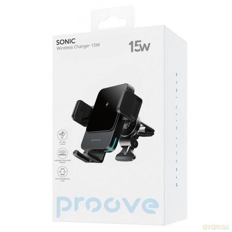 Proove Uchwyt Samochodowy z Ładowaniem Bezprzewodowym Sonic 15W metaliczny szary