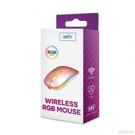 Setty mysz bezprzewodowa RGB rose gold