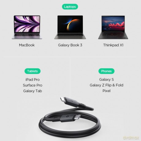 Spigen Kabel ArcWire PB2203 Type-C PD240W 120cm Czarny