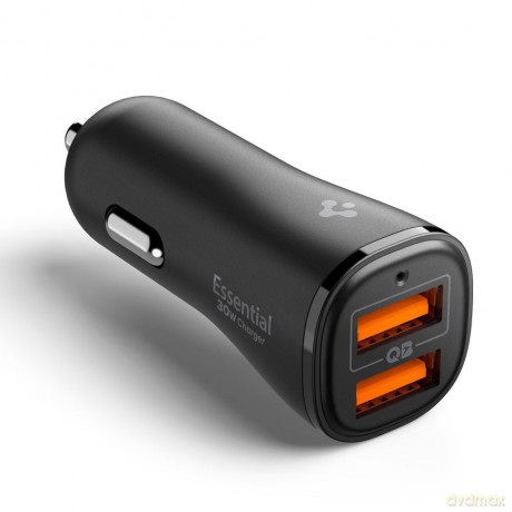 Spigen Ładowarka samochodowa Essential EV302 2-Port 30W Czarna