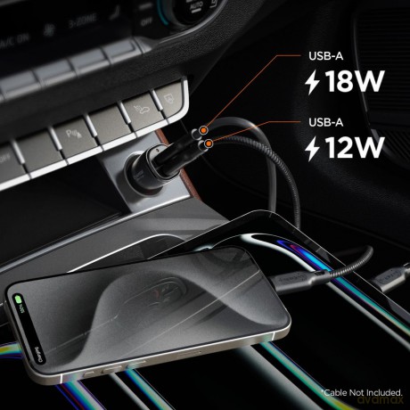 Spigen Ładowarka samochodowa Essential EV302 2-Port 30W Czarna