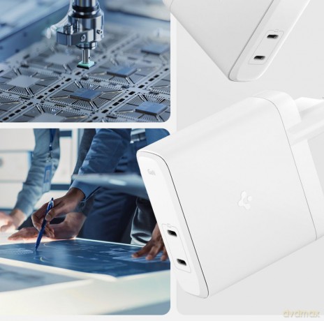 Spigen Ładowarka sieciowa ArcStation Pro GaN-1402 2-Port 140W Biała
