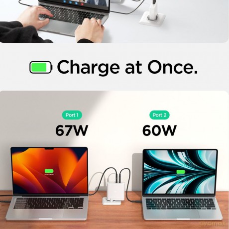 Spigen Ładowarka sieciowa ArcStation Pro GaN-1402 2-Port 140W Biała