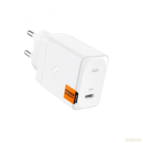 Spigen Ładowarka sieciowa ArcStation Pro GaN-651 1-Port 65W + Kabel Type-C Biała