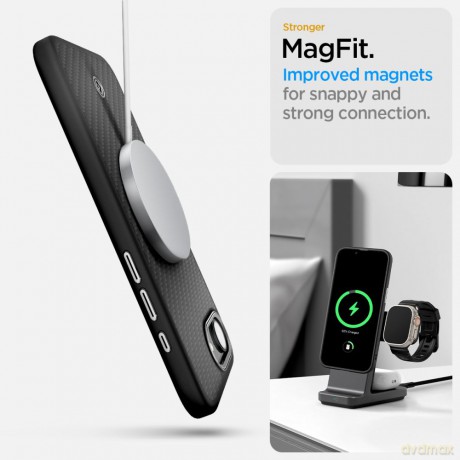 Spigen nakładka Enzo Aramid Mag MagSafe do iPhone 16E Czarna Matowa