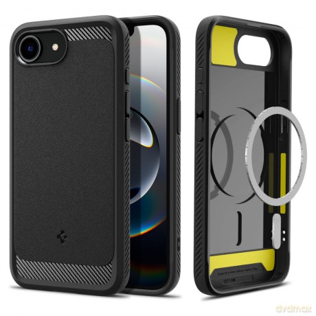 Spigen nakładka Rugged Armor Mag MagSafe do iPhone 16E Czarna Matowa