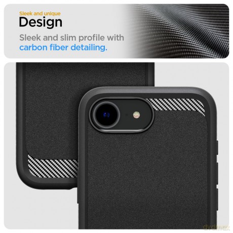 Spigen nakładka Rugged Armor Mag MagSafe do iPhone 16E Czarna Matowa