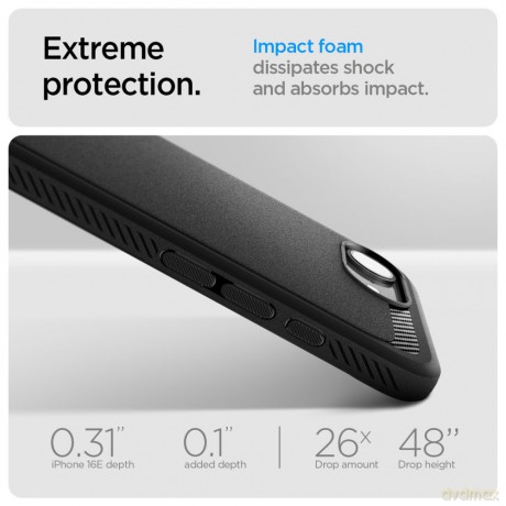 Spigen nakładka Rugged Armor Mag MagSafe do iPhone 16E Czarna Matowa