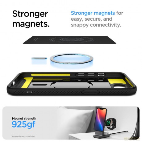 Spigen nakładka Rugged Armor Mag MagSafe do iPhone 16E Czarna Matowa
