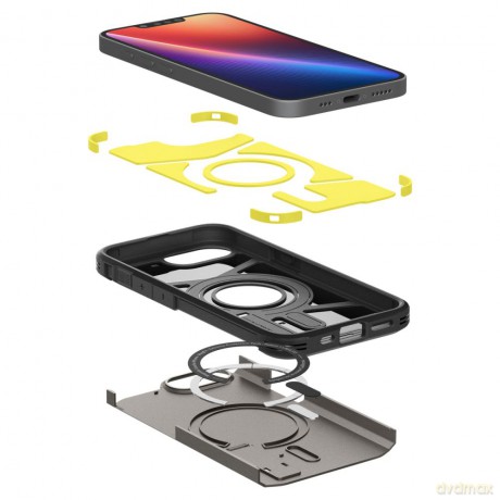 Spigen nakładka Tough Armor Mag MagSafe do iPhone 16E Gunmetal