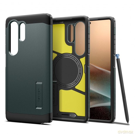 Spigen nakładka Tough Armor MagSafe do Samsung Galaxy S25 Ultra Zielona Otchłań