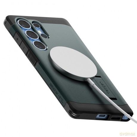 Spigen nakładka Tough Armor MagSafe do Samsung Galaxy S25 Ultra Zielona Otchłań