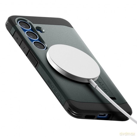 Spigen nakładka Tough Armor MagSafe do Samsung Galaxy S25 Zielona Otchłań