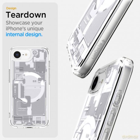 Spigen nakładka Ultra Hybrid Mag MagSafe do iPhone 16E Zero One Biała