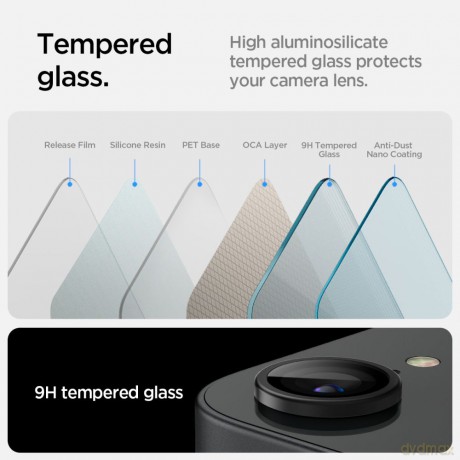 Spigen osłona aparatu Optik Pro Glas.TR EZ Fit" Camera Protector 2-Pack do iPhone 16E Czarna"