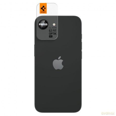 Spigen osłona aparatu Optik Pro Glas.TR EZ Fit" Camera Protector 2-Pack do iPhone 16E Czarna"