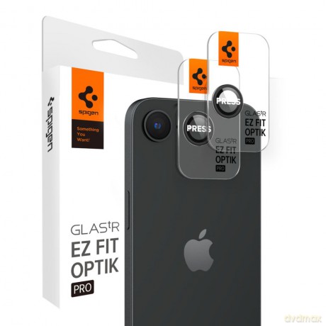 Spigen osłona aparatu Optik Pro Glas.TR EZ Fit" Camera Protector 2-Pack do iPhone 16E Czarna"