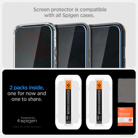 Spigen Szkło prywatyzujące Glas.tR ";EZ Fit"; 2-Pack do Google Pixel 9 Pro XL Prywatyzujące
