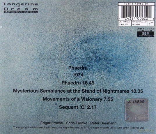 Tangerine Dream: Phaedra [CD]