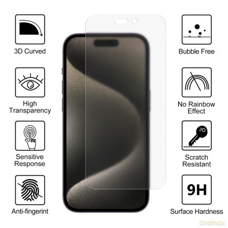 Vmax szkło hartowane 0.33mm clear glass do iPhone 16 Plus 6,7"; matowe