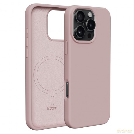 Nakładka Etteri Silicone Mag do iPhone 16 Pro 6,3" jasnoróżowa 