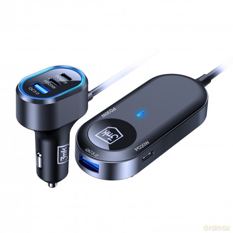 3mk Double Car Charger 135W PD QC PPS USB 2A4C Black/Gray