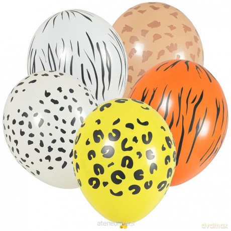 Balony z nadrukiem zwierzęcym 5szt