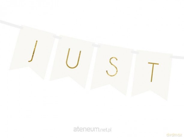 Baner Just Married biały 15x155cm