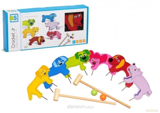 BS toys drewniany zestaw do gry krykieta zwierzęta