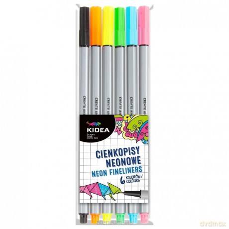 Cienkopisy neonowe 6 kolorów
