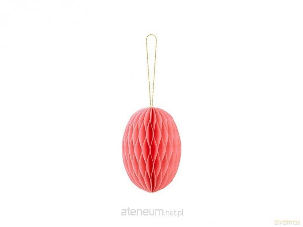 Dekoracja papierowa honeycomb jajko rózowa 12cm