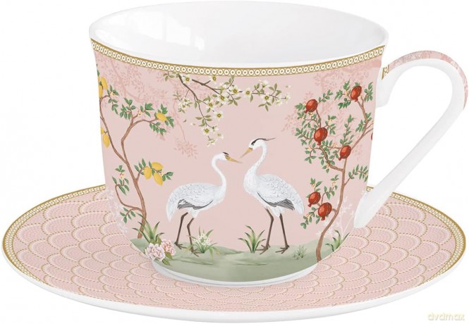 Filiżanka porcelanowa ze spodkiem Magiczny ogród