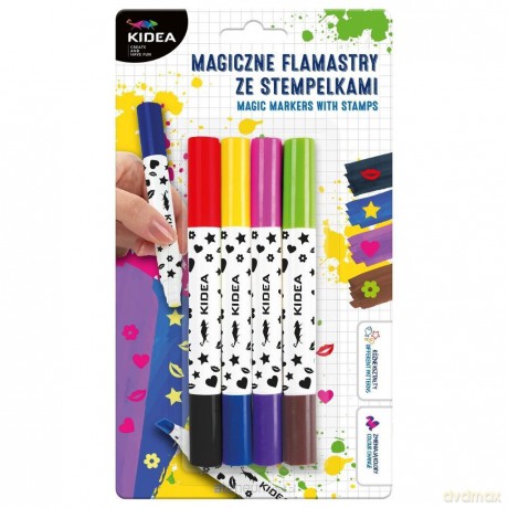 Flamastry magiczne ze stempelkami 10szt